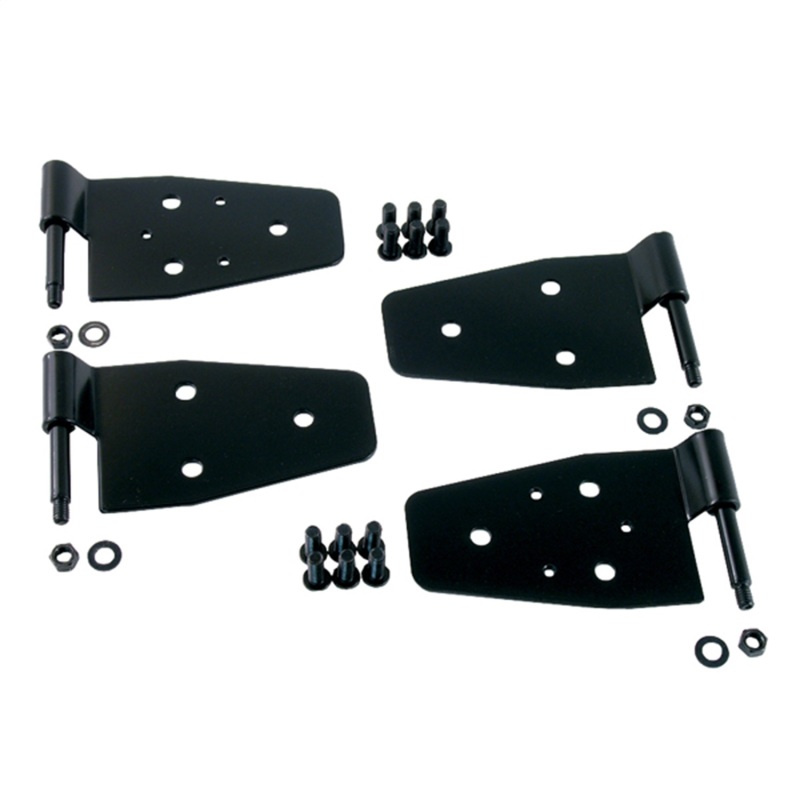 Jeep Wrangler Door Hinge Kit - Front - Rugged Ridge - 4 Piece Kit - Black - `87-`06
